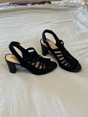 LifeStride Arlene Women's Slingback Heels in Black - Size 8